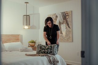 Woman packing her bags to go on a Work VACAY